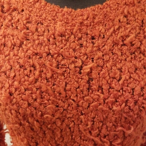 NWT! Free People Orange Size S/P Shaggy Sweater - Picture 4 of 6